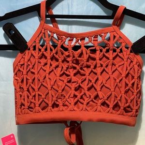 NWT Midriff Length Tankini Bikini Top SZ D/DD